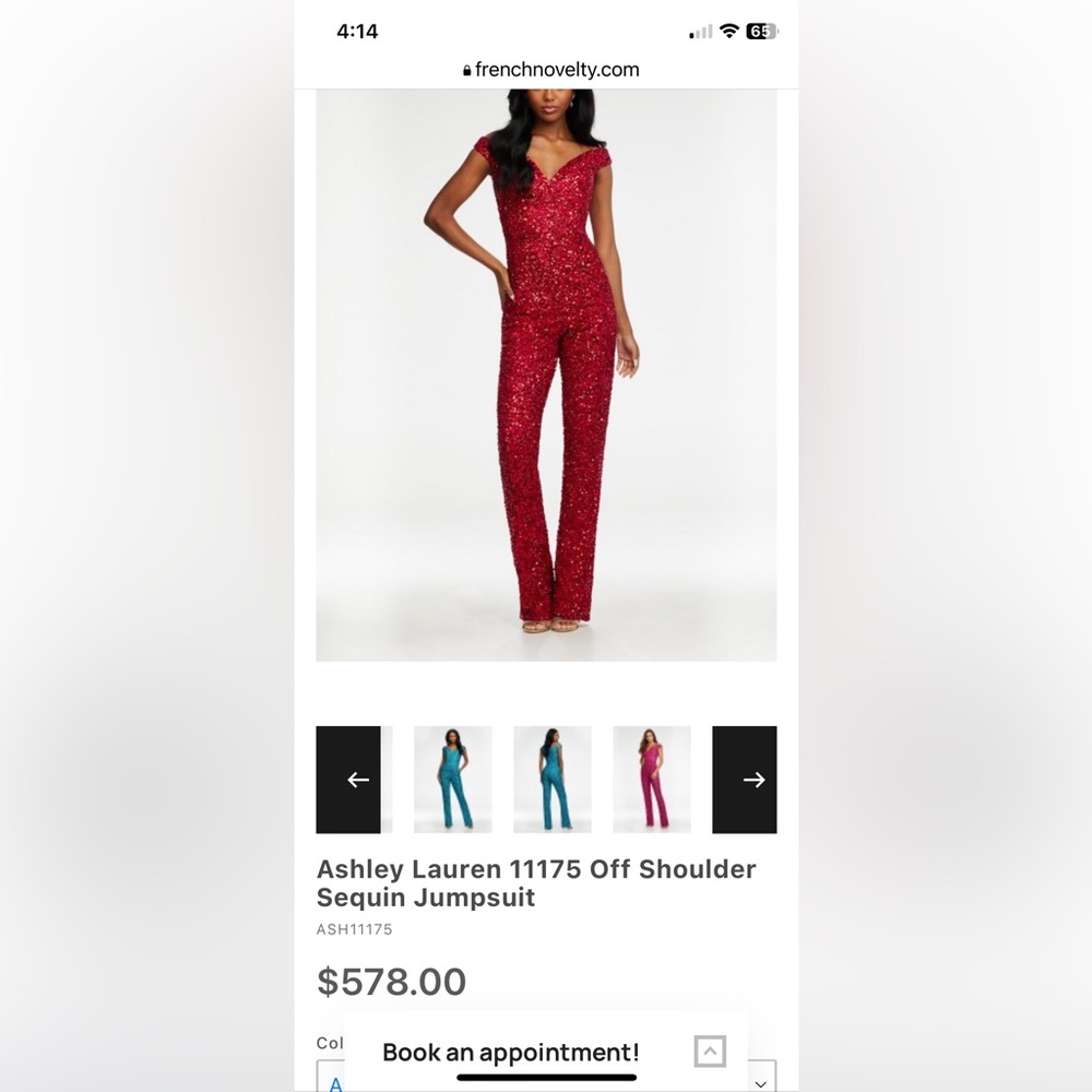 Brand new, never worn size 14 Ashley Lauren sequin jumpsuit.